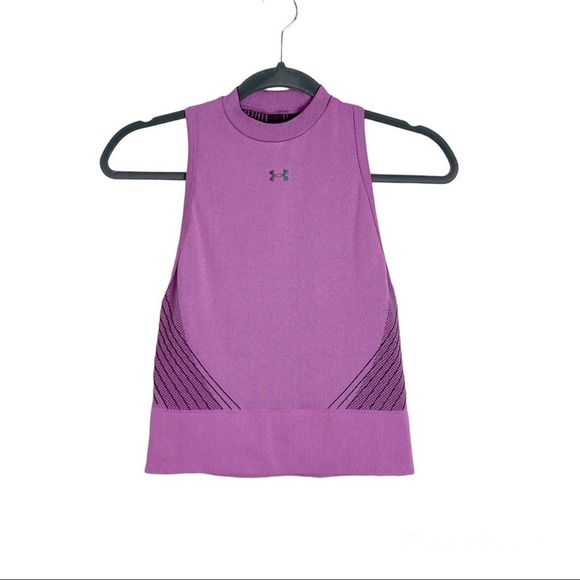 New Under Armour Rush Cropped High Neck Racerback Top Small - Picture 7 of 7
